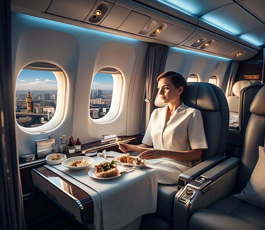 First Class Flight to London